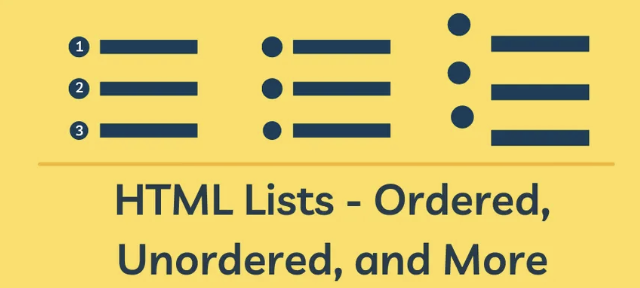 image showing types of lists in HTML
